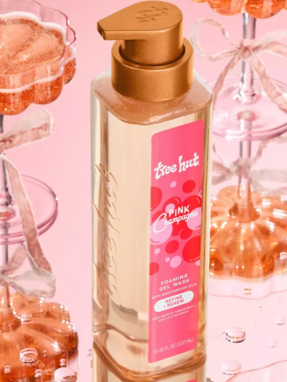 Tree Hut Pink Champagne Foaming Gel Wash 18 oz-Sealed
